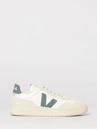 Veja V-90 Low-Top Sneakers in O. T. Leather with Contrast Side V-Logo