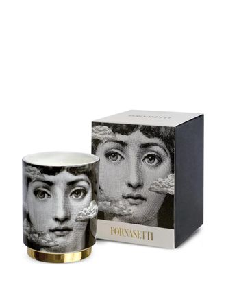 Fornasetti Tra Le Nuvole face-cloud candle (235 g) - unisex - Porcelain/Wax - OS - Black