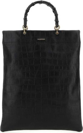 Jil Sander Black Leather Medium Shopping Bag