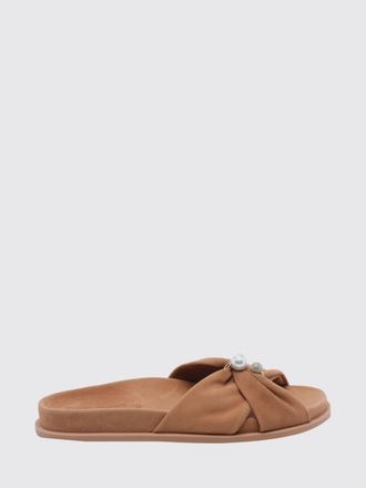 Jimmy Choo London Sandali slide Rafi in pelle scamosciata con perle e strass