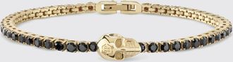 Philipp Plein Skull Steel Bracelet with Crystals and Hexagon Logo