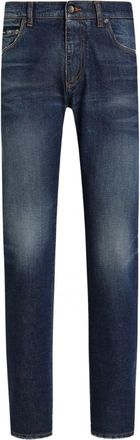 Dolce & Gabbana SLIM PLAQUE DENIM JEANS Size: 52, colour: BLUE