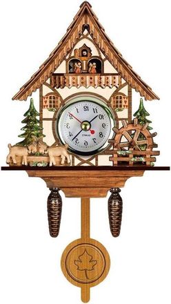 OEM Reloj De Cuco Antiguo De Madera, Reloj De Pared Tradicional De Estilo Del Noroeste De Europa Con P&eacute;ndulo De Campana Oscilante Autom&aacute;tico (cm005)