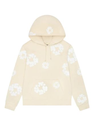 Denim Tears Cotton Wreath long-sleeve hoodie - Neutrals