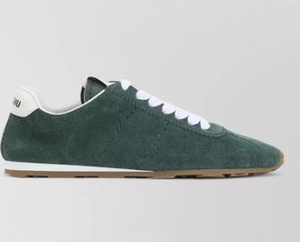 Miu Miu suede calf leather lace up sneakers