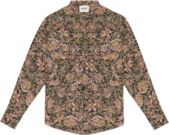 Isabel Marant Bohemian Chic Bedrukte Fluwelen Shirt - Dames - Overhemden - Zwart - XS - Overhemden