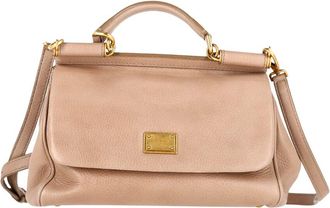 Dolce & Gabbana Dolce &Gabbana Brown Calfskin Leather Large Sicily Handbag (Authentic Pre- Loved)
