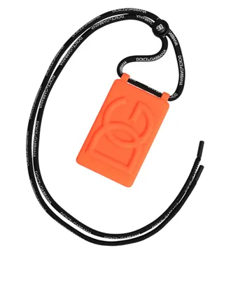 Dolce & Gabbana DG Embossed Rubber Badge Holder - Orange
