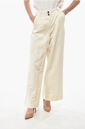AllSaints Cropped Fit Trousers PAYTON with Lurex Pinstripe size 42