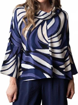 Habitat Georgette Waves Cowl Pullover In Navy