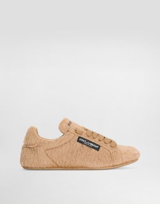 Dolce & Gabbana Alpaca Portofino Soft - Man Sneakers Beige 44