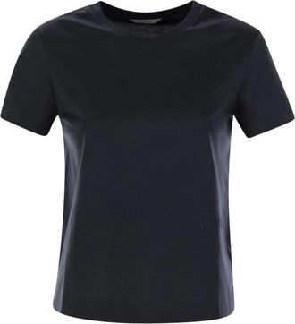 Max Mara T-shirt met korte mouwen en ronde hals - Dames - T-shirts - Blauw - XS - Tops