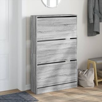 Berkfield Home Shoe Cabinet Grey Sonoma 80x21x125.5 cm Engineered Wood