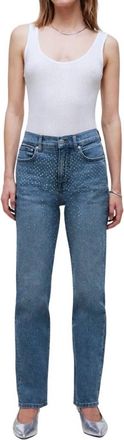 Madewell The 90S Straight Jean With Rhinestones In Blue