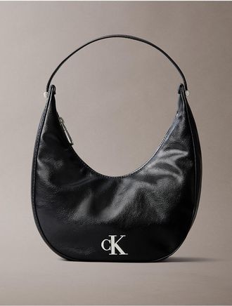 Calvin Klein Womens Curved Small Shoulder Bag - Black