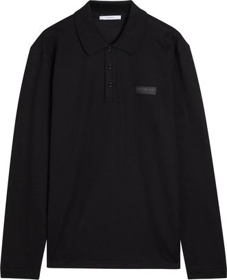 Givenchy Logo-appliqu&eacute;d Piqu&eacute; Cotton Polo Shirt - Black - XL