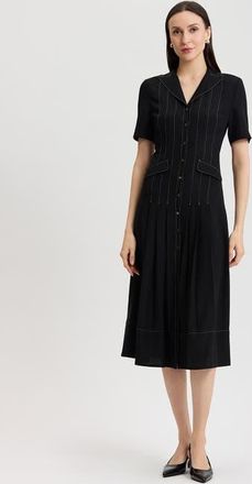 Misook Fit & Flare Monochrome Crepe Maxi Dress in Black/white at Nordstrom, Size Xx-Large