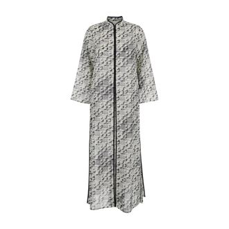 Tory Burch Dames, Jurken, Grijs, Maat: M Katoen