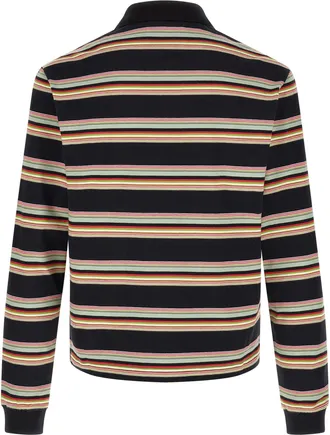 Marni Striped Cotton Polo Shirt - Black