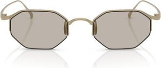 A|X Armani Exchange 49mm Rectangular Sunglasses in Matte Soft Gold /Light Brown at Nordstrom
