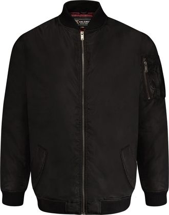 KAM Bomber Jacket Long Sleeve Zip Up High Collar Pockets Mens Plus Size KV126 (UK, Alpha, 4XL, Plus, Regular, Black)