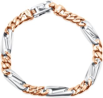 Pompeii3 Mens Figaro Link 14k Gold (37gram) or Platinum (60gram) 7.5-8.5mm Bracelet 8