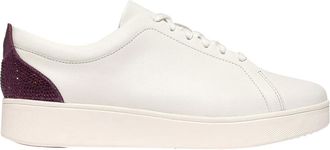 FitFlop Dames/Dames Rally Crystal Leren Trainers (Wit/Mauve/Wijn)
