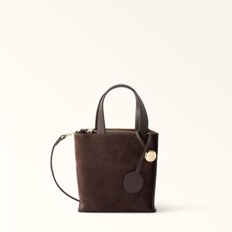 Furla Divide It Borsa Shopping Mini Toni Espresso Marrone Camoscio + Pelle Di Vitello Sidney Donna