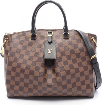 Louis Vuitton Brown Coated Canvas Leather Tote Bag (Pre-Owned)