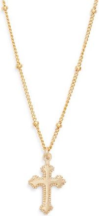 Set & Stones Archie Cross Pendant Necklace in Gold at Nordstrom
