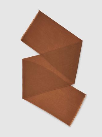 Reiss Camel Wool-cashmere Lightweight Scarf