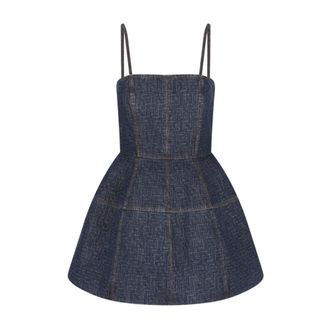 Fendi FF Bustier-jurk - Dames - Jurken - Blauw - Maat: S Zijde