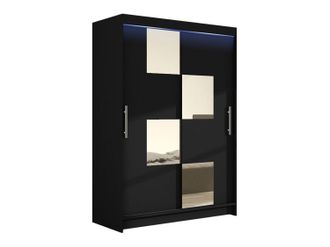 Mirjan24 Mobilier1 - Armario Closico 105, Negro, 200x120x58cm, Puertas De Armario: Correderas, N&uacute;mero De Estantes: 0, Led