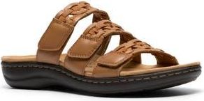 Clarks Laurieann Emma Sandal - Wide Width Available in Tan Leather at Nordstrom Rack, Size 6.5