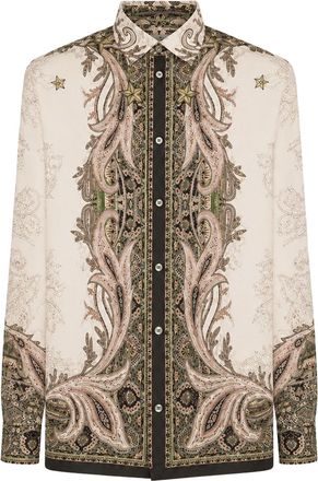Etro SILK TWILL SHIRT WITH PLACED PEGASUS PRINT - Etro - Man