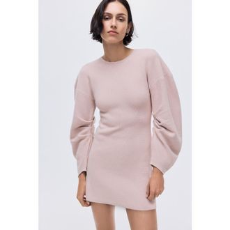 H&M Viscose-blend Rib-knit Dress in Light Dusty Pink at Nordstrom, Size Xx-Small