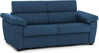 Dmora Dmora - Sof&aacute; Cama 3 Plazas Paceco, Sof&aacute; Convertible Para Sal&oacute;n, Acolchado, Desenfundable, Calidad 100% Made In Italy, 225x95 H100 Cm, Azul