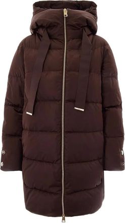 Herno Medium Down Jacket with Dark Brown Hood