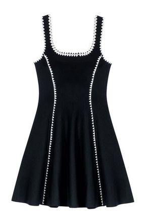 Maje Short dress with topstitch details in Black at Nordstrom, Size 38 Eu