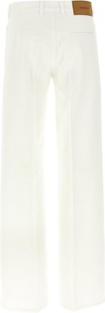 Ferragamo Garment-Dyed Denim Jeans - White