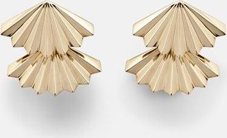 Anita Ko Fan Large 18kt gold earrings