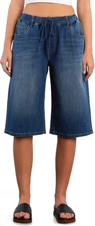 HINT OF BLU Hob Drawstring Denim Shorts in Ace Blue at Nordstrom, Size X-Large