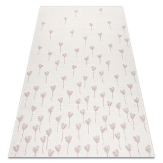 RugsX Rugsx - Alfombra De Cuerda Sisal Flat 48779/526 Flores Crema/rosa Beige 160x230 Cm