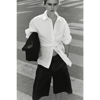 H&M Tie-detail Shirt in White at Nordstrom, Size Large