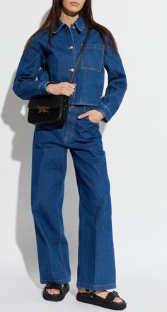 Maison Kitsun&eacute; Wide-leg Jeans, Womens, Blue