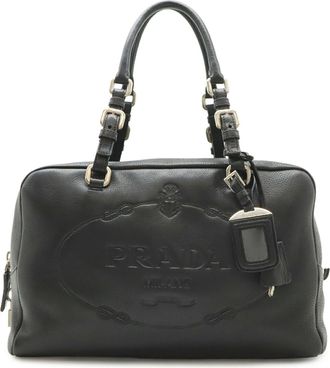 Prada Black Nero Leather Shoulder Bag Tote Bag (Pre-Owned)