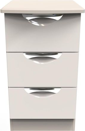 Welcome Furniture Cairo Ready Assembled Bedside Table with 3 Drawers - Kashmir Gloss & Kashmir - Welcome Furniture | TJ Hughes