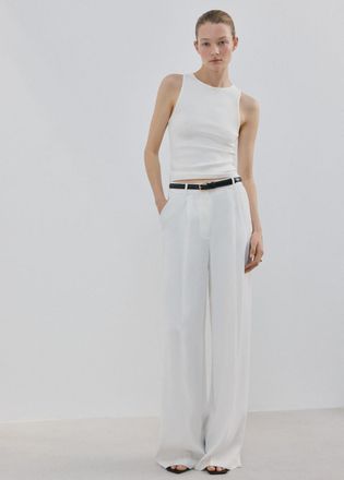 Mango Top coste cotone bianco - Donna - XXS - MANGO