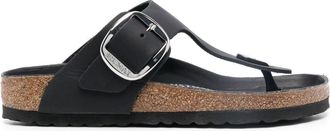 Birkenstock Gizeh Big Buckle 35mm slides - women - Leather - 38 Regular - Black