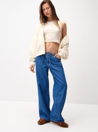 Twik Womens Drawcord-waist wide-leg jean